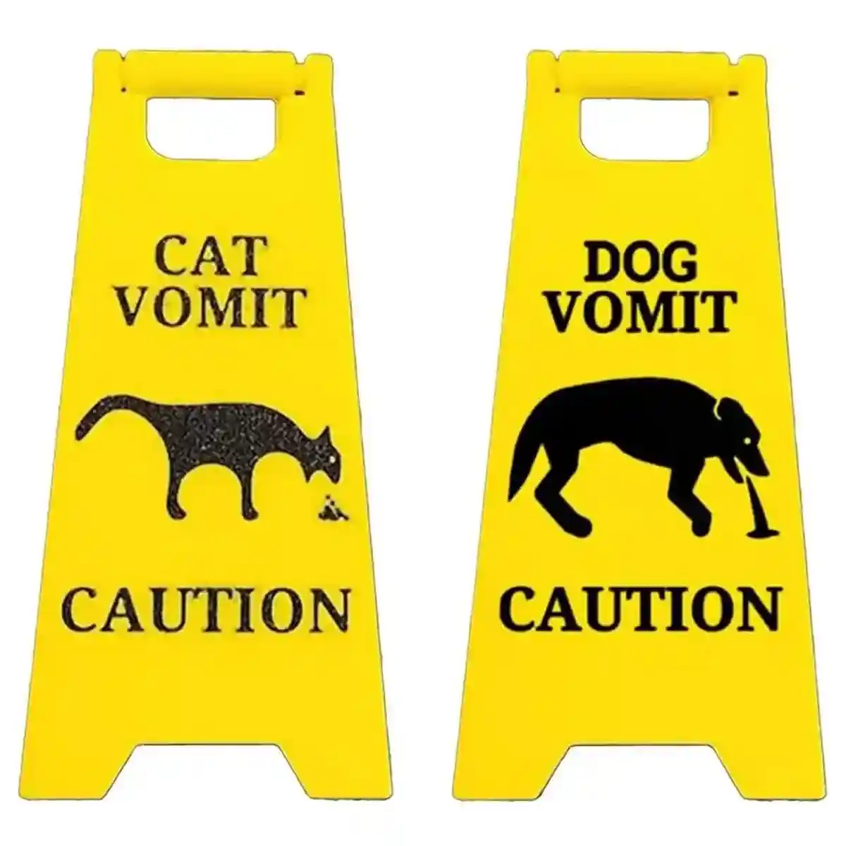Funny Pet Vomit Warning Signs 2-Pack Cat & Dog Resin Markers - Image 2