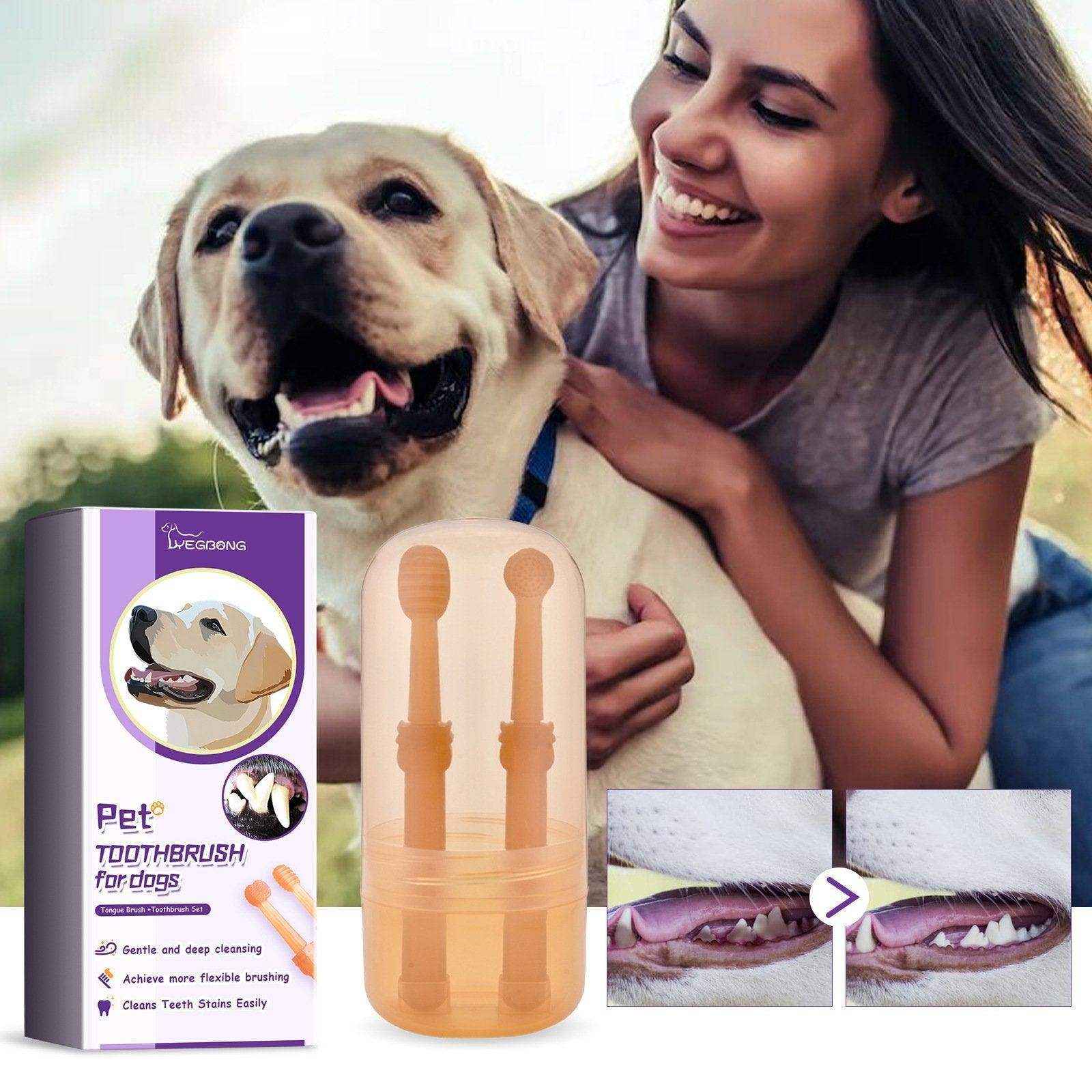 Pet Tongue Brush Toothbrush Suit Pet Oral Cleaning Stains Tartar Oral Health Care - Image 12