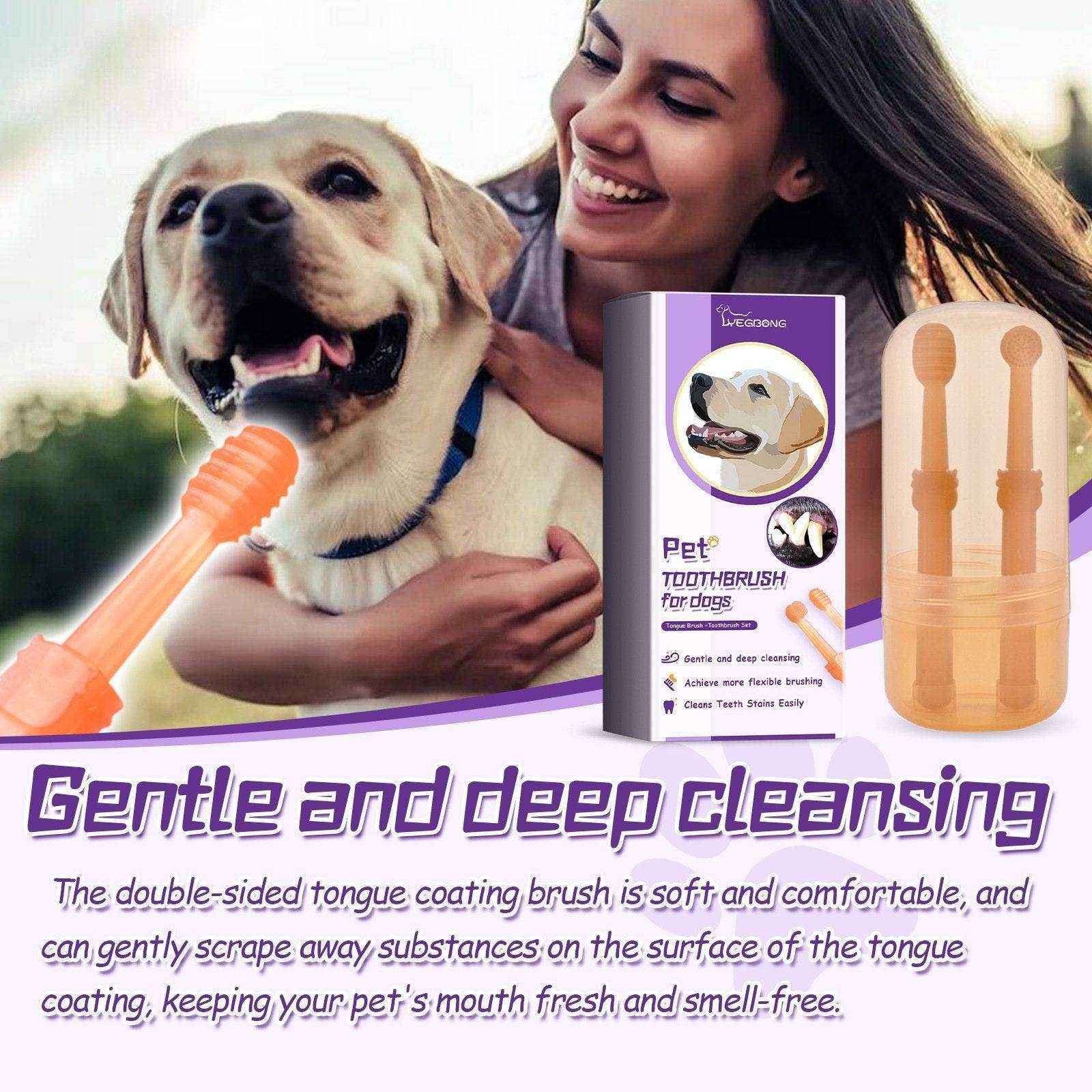 Pet Tongue Brush Toothbrush Suit Pet Oral Cleaning Stains Tartar Oral Health Care - Image 5