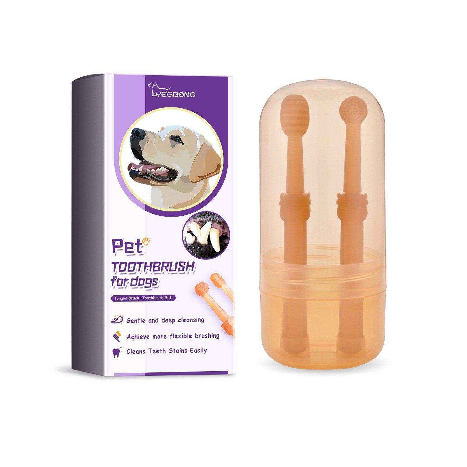 Pet Tongue Brush Toothbrush Suit Pet Oral Cleaning Stains Tartar Oral Health Care - Image 6