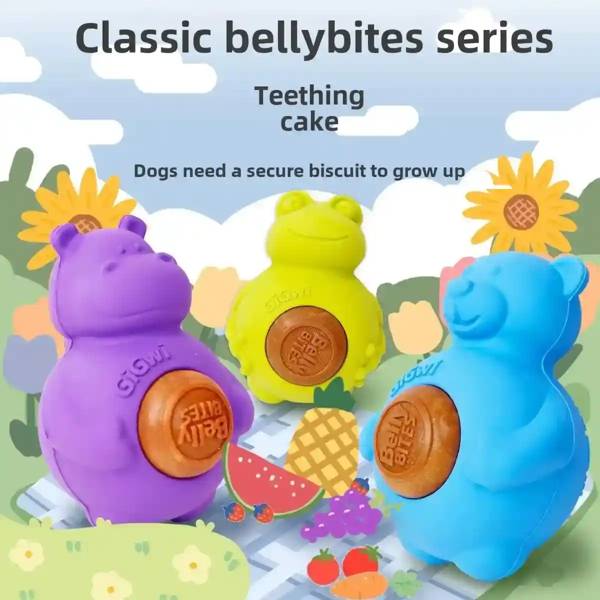 GiGwi BellyBites Teething Biscuits for Dogs Vegan Rubber Dog Toys - Image 6