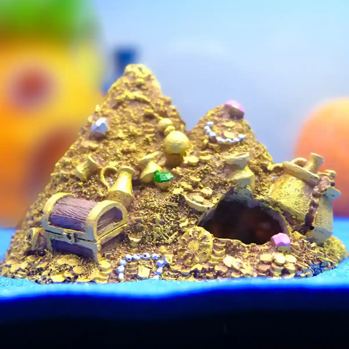 Gold Mountain Aquarium Ornament Treasure Cave Decoration - Image 3