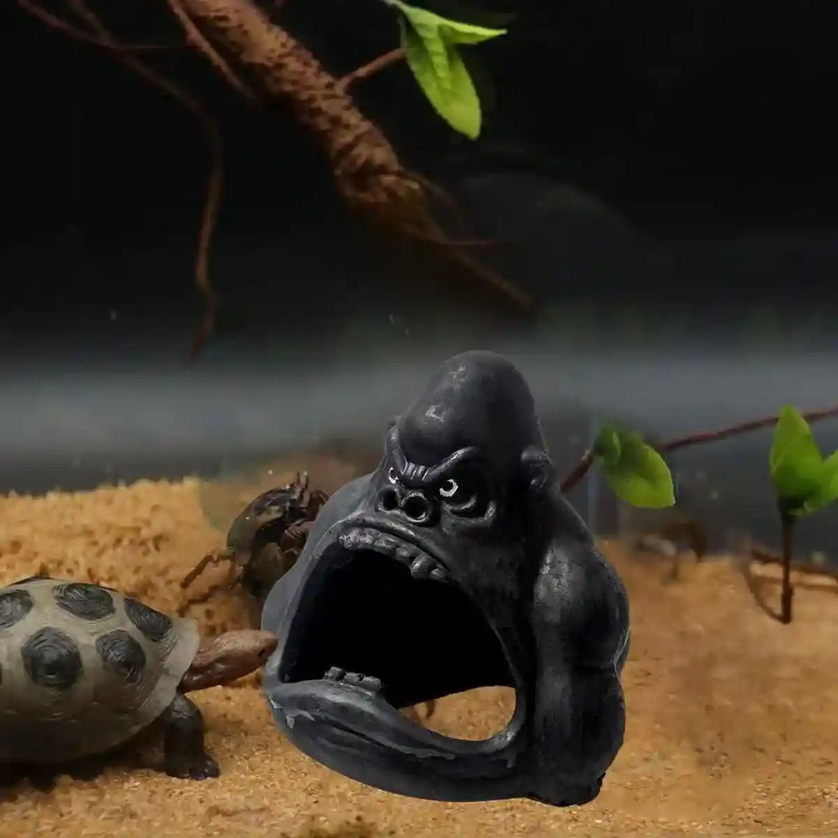 Gorilla Aquarium Decoration Hideout Resin Reptile Fish Tank Cave - Image 10