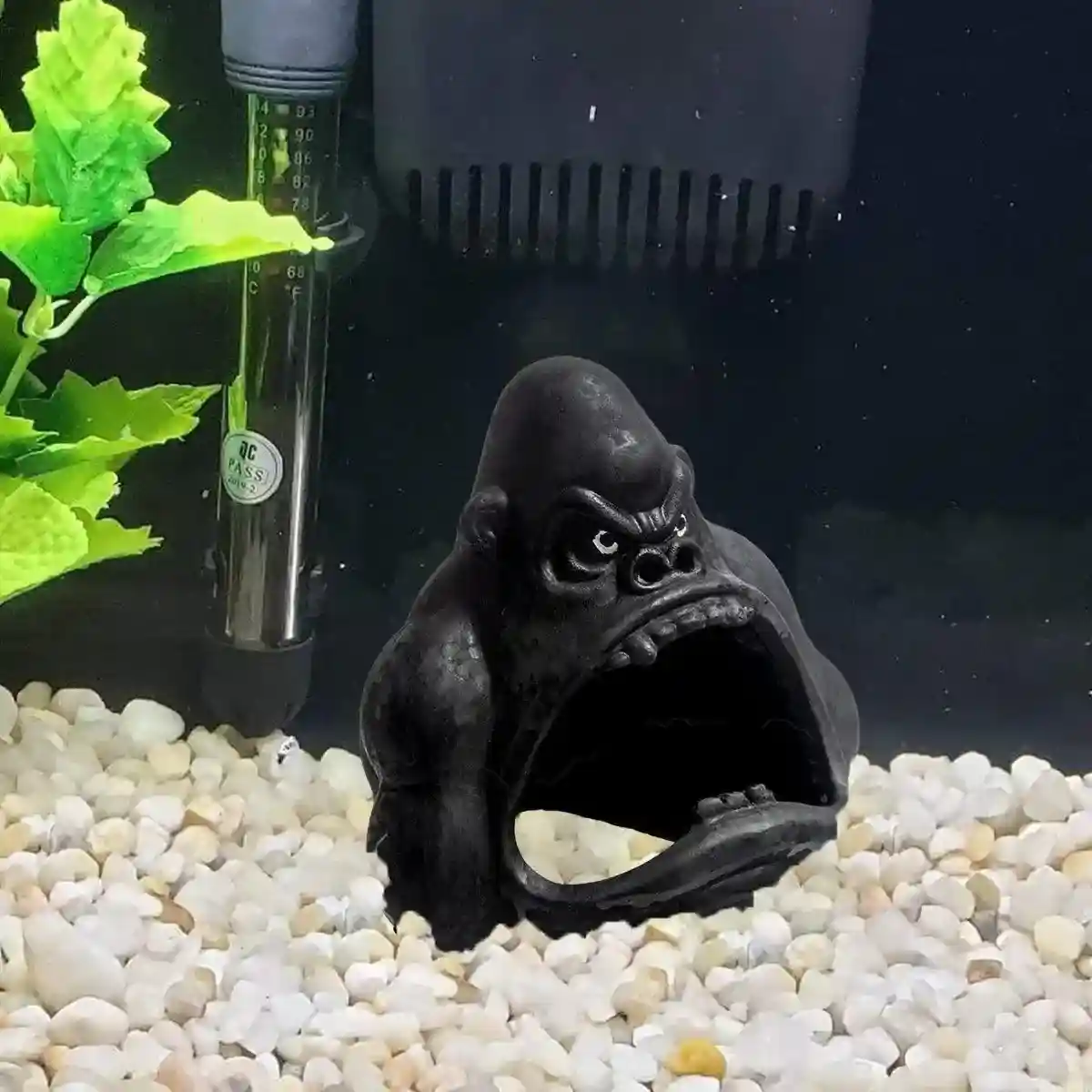 Gorilla Aquarium Decoration Hideout Resin Reptile Fish Tank Cave - Image 11