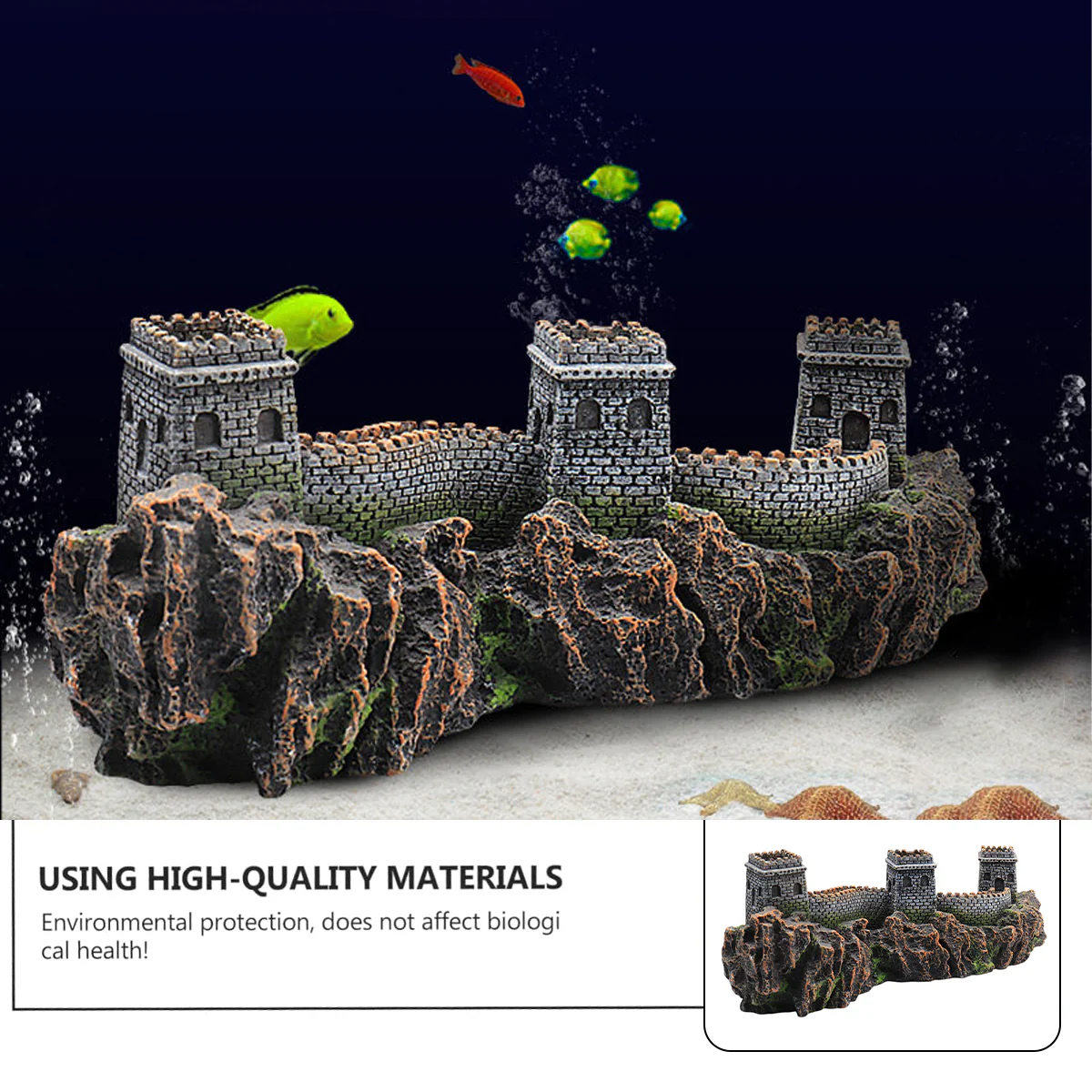 Great Wall Aquarium Ornament Resin Decoration - Image 9