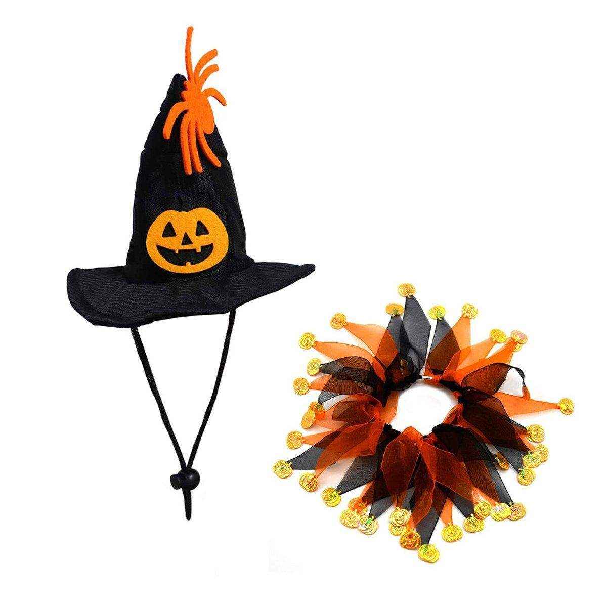 Halloween Cat Costume - Skull Pattern Hat and Scarf Set - Image 3