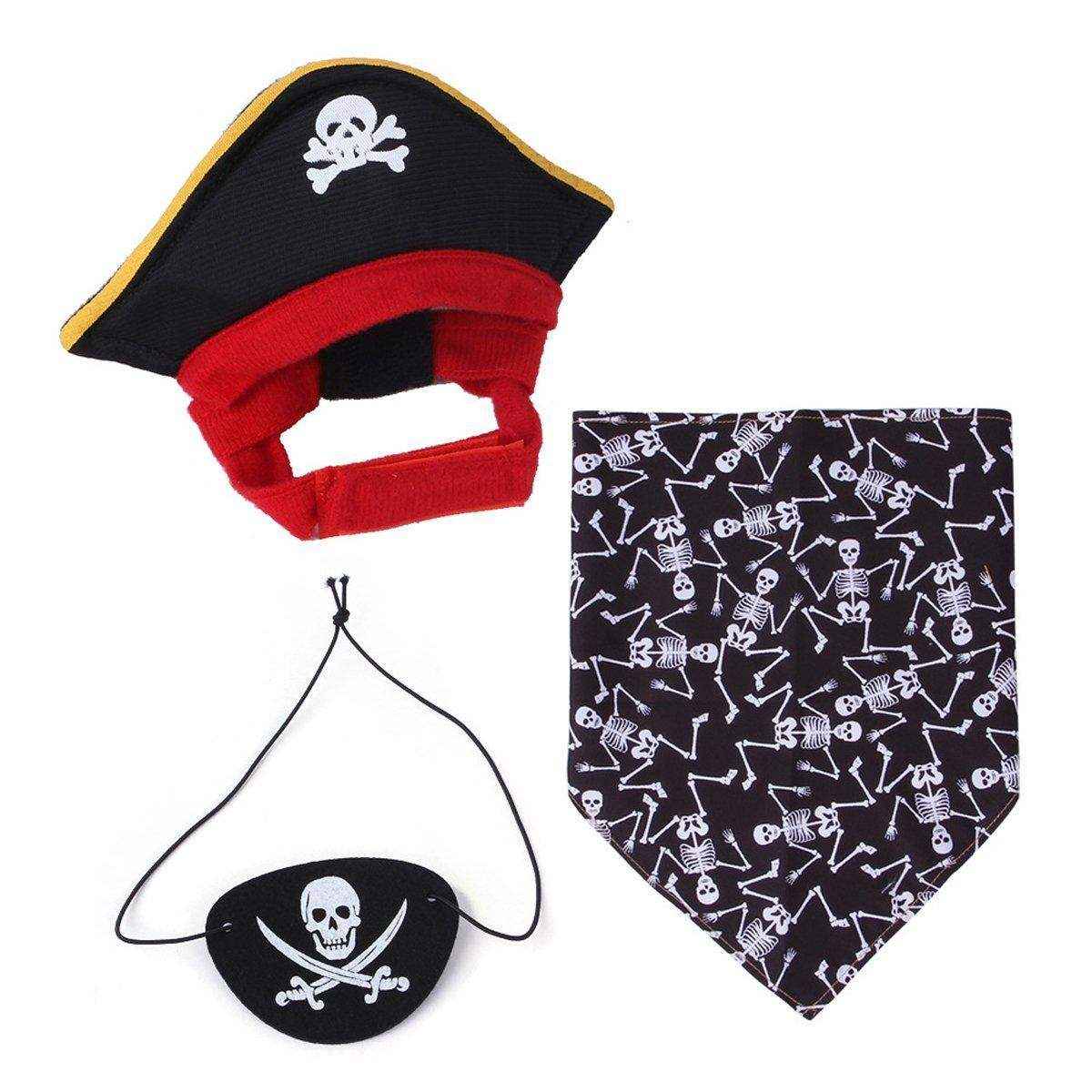 Halloween Pirate Hat Skeleton Cat Pumpkin Triangle Towel Suit for Pets - Image 15