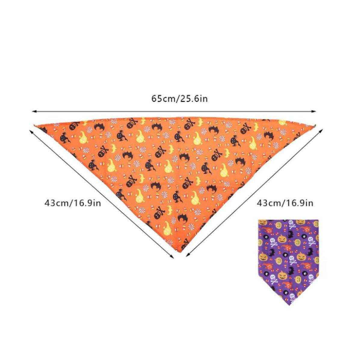 Halloween Pirate Hat Skeleton Cat Pumpkin Triangle Towel Suit for Pets - Image 5
