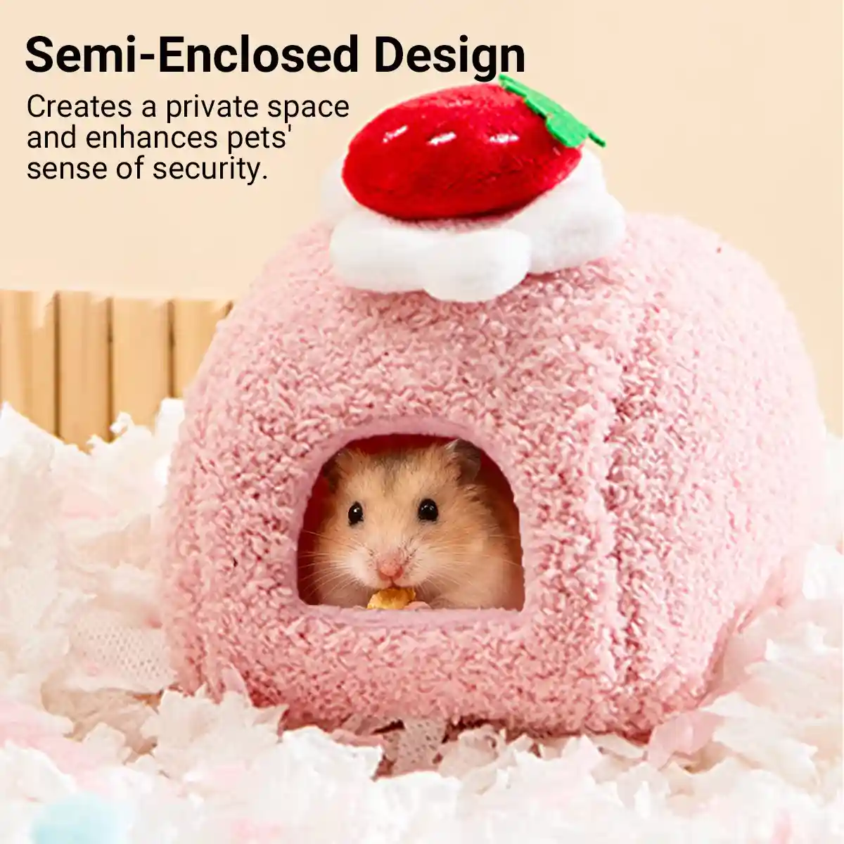 Hamster Nest Cozy Plush Swiss Roll Bed for Small Pets - Image 6