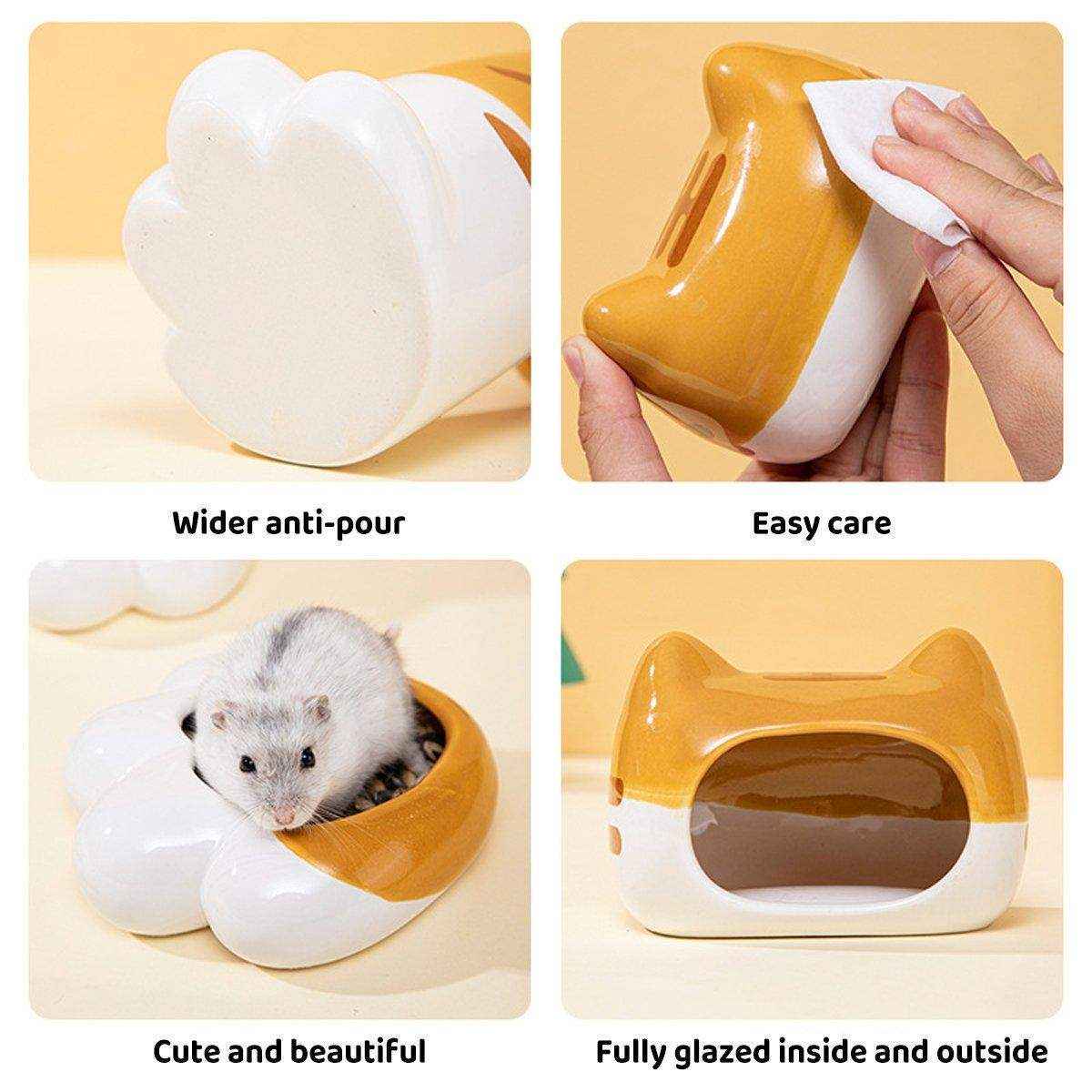 Hamster Porcelain Nest Escape House Golden Bear Tiger Head Porcelain Bowl Tiger Claw Water Bottle - Image 4