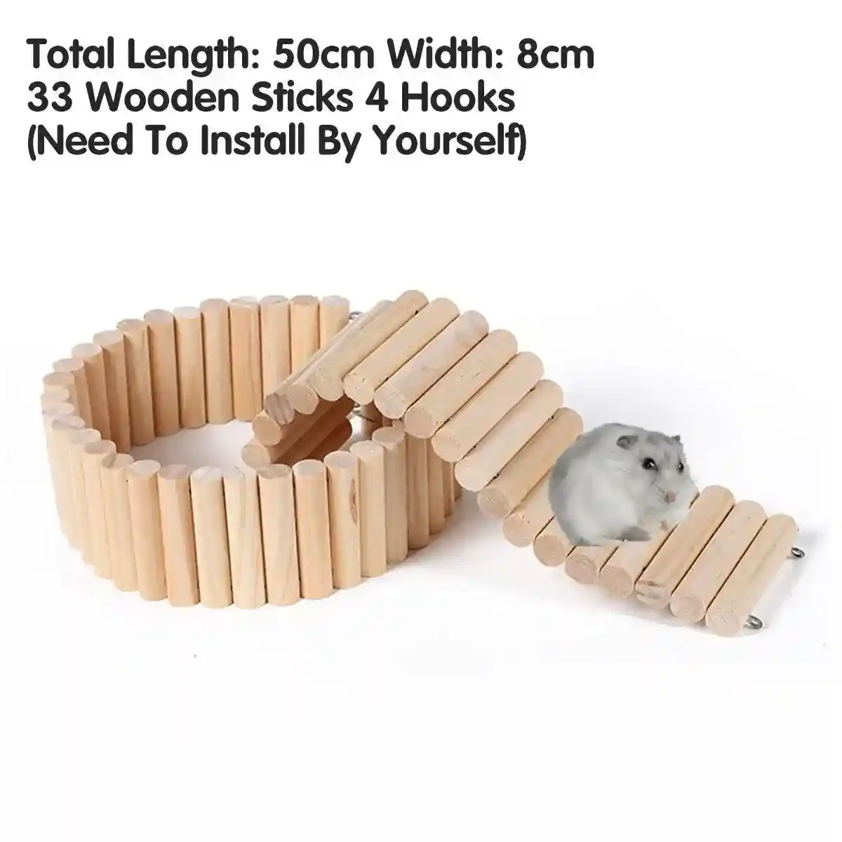 Hamster Soft Ladder & Fence Flexible Wooden Bridge for Small Rodents - Image 11
