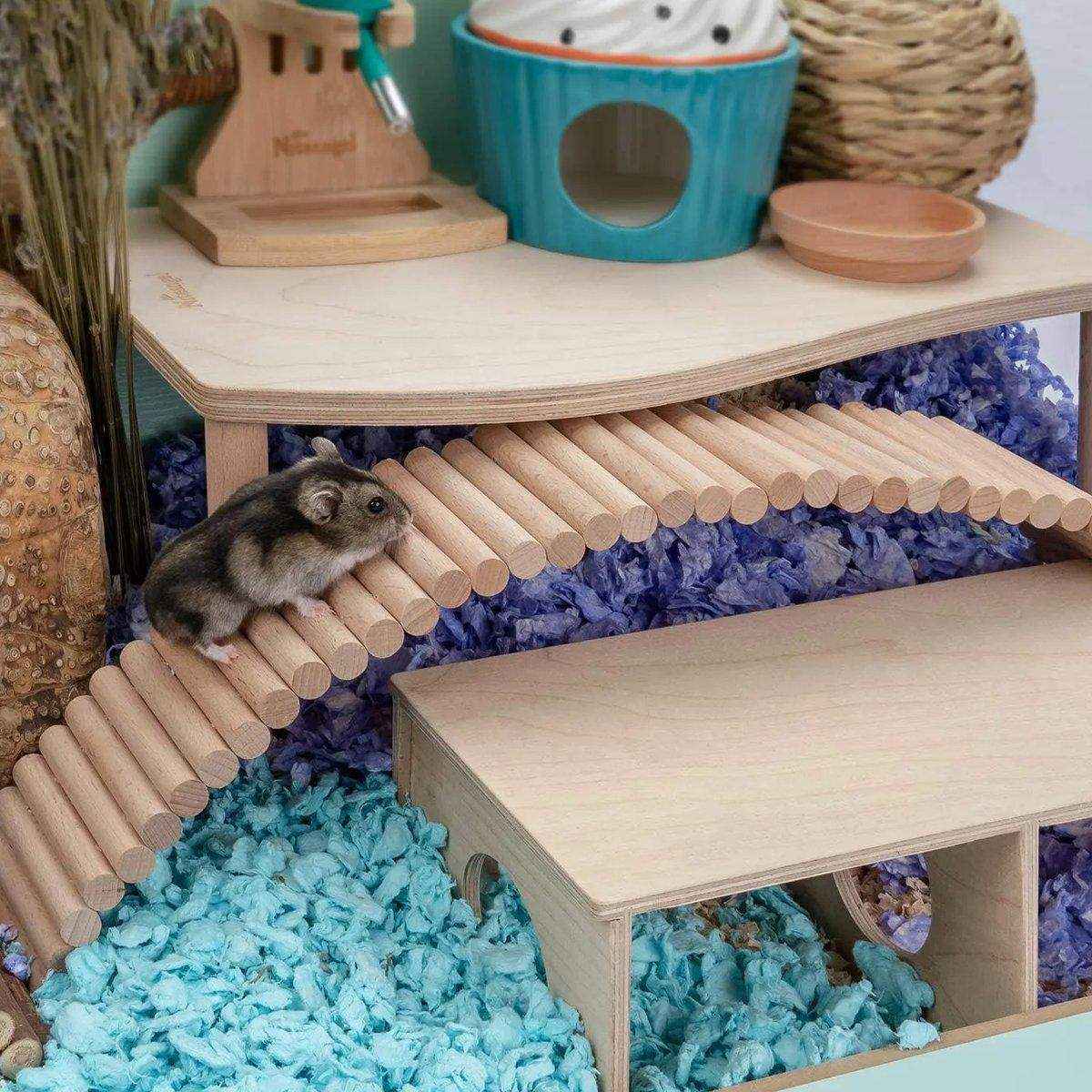 Hamster Soft Ladder & Fence Flexible Wooden Bridge for Small Rodents - Image 12