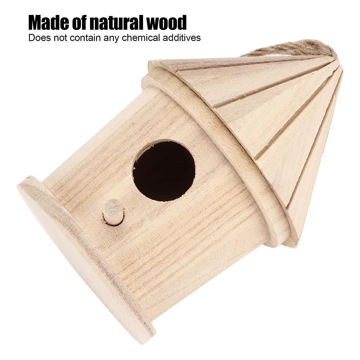 Handcrafted Wooden Bird Nest Hanging Decor - Image 13