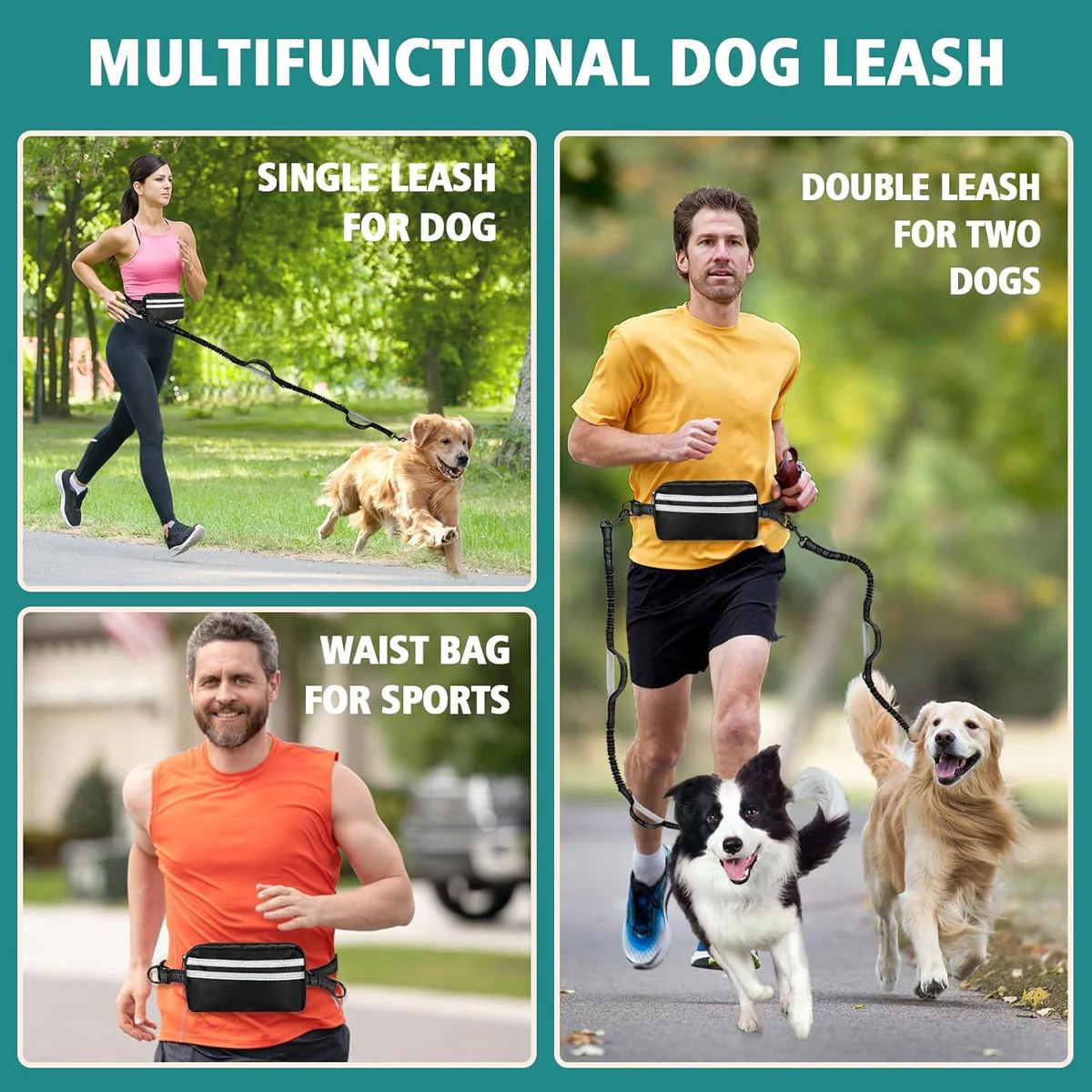 Hands-Free Dog Leash With Waist Belt - Image 12