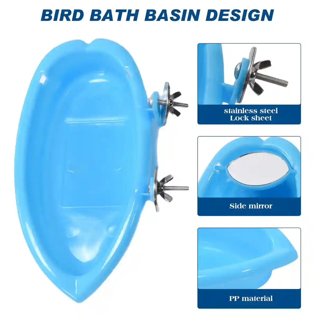 Space-Saving Cage Feeder with Hanging Bird Bath and Mirror - Image 5