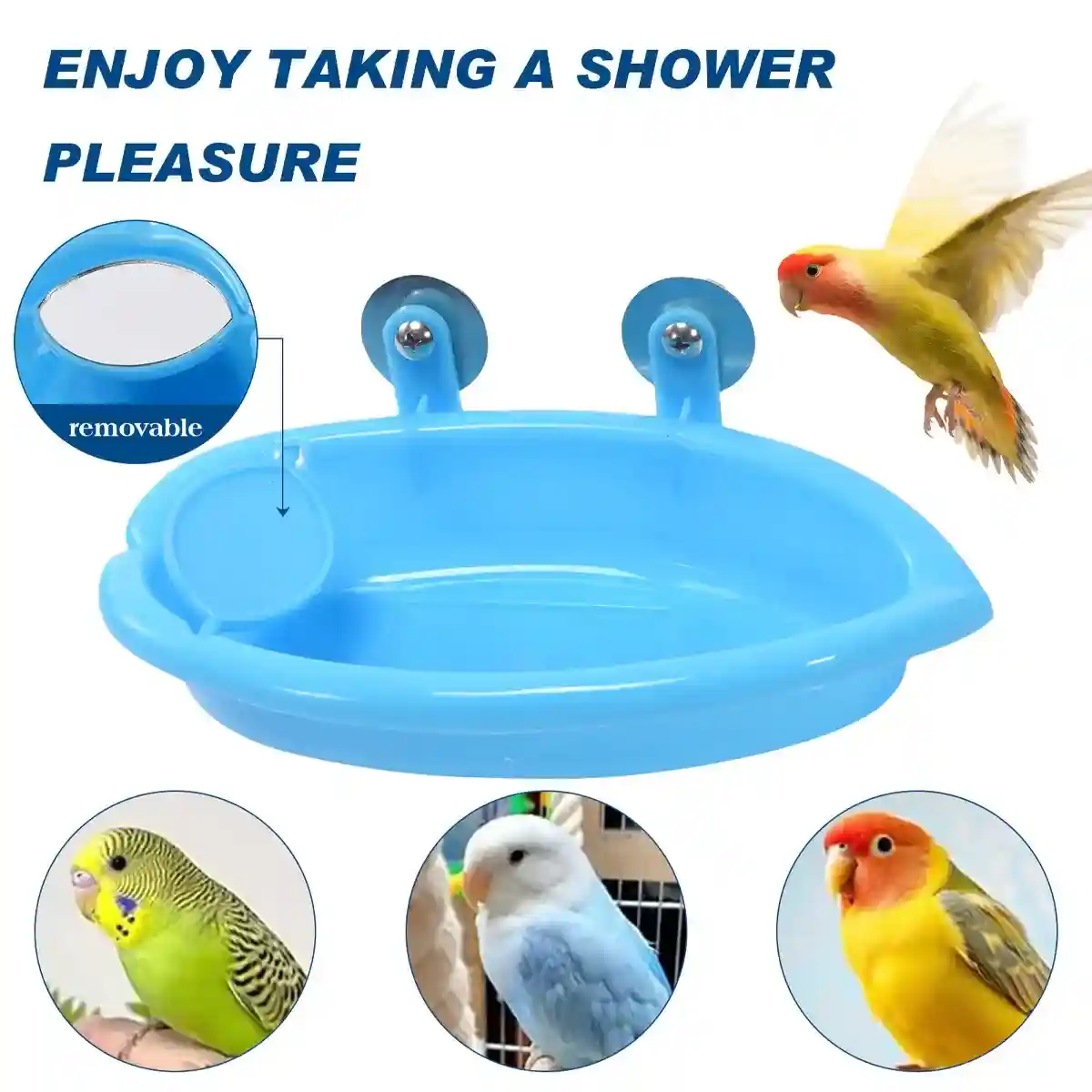 Space-Saving Cage Feeder with Hanging Bird Bath and Mirror - Image 7