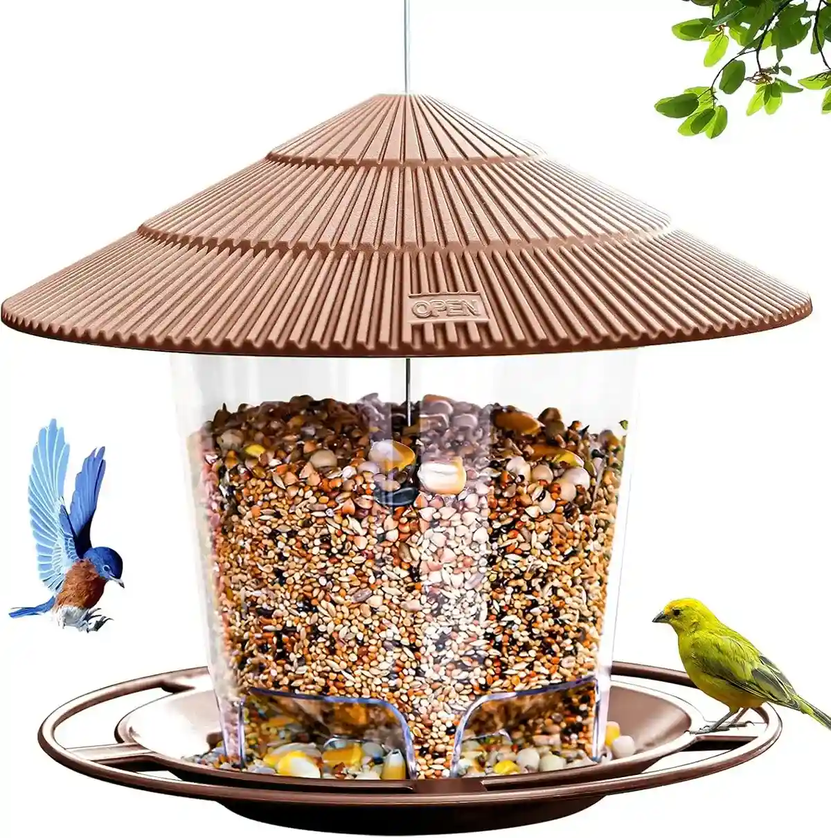 Garden Outdoor Squirrel-Proof Hanging Bird Feeder with Large Capacity - Image 7