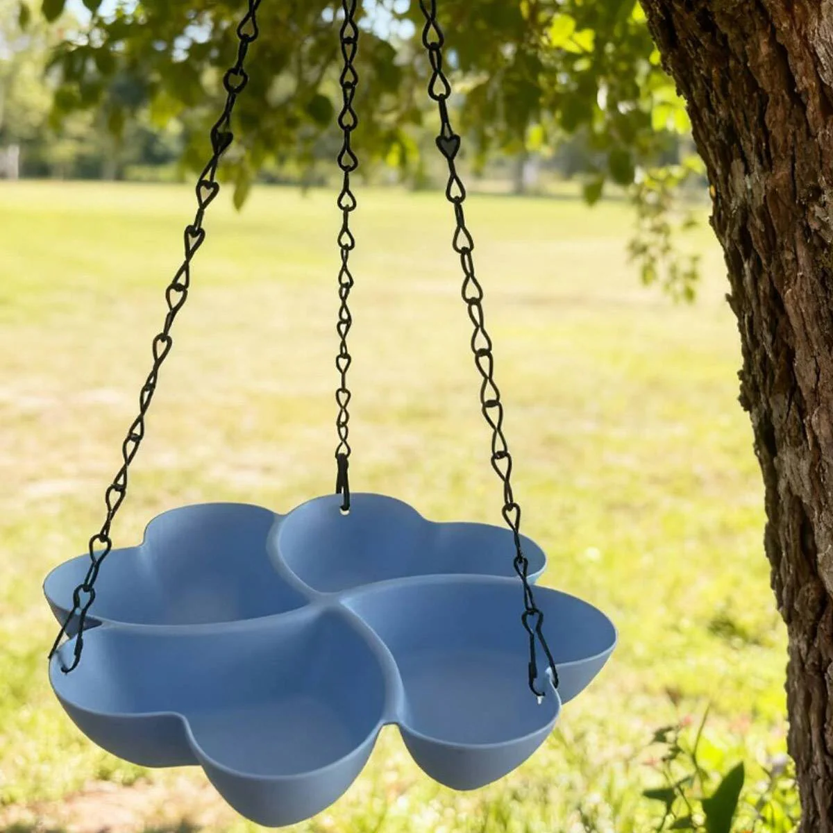 Hanging Bird Feeder Tray With Chain Hook Outdoor Bird Feeding Dish - Image 3
