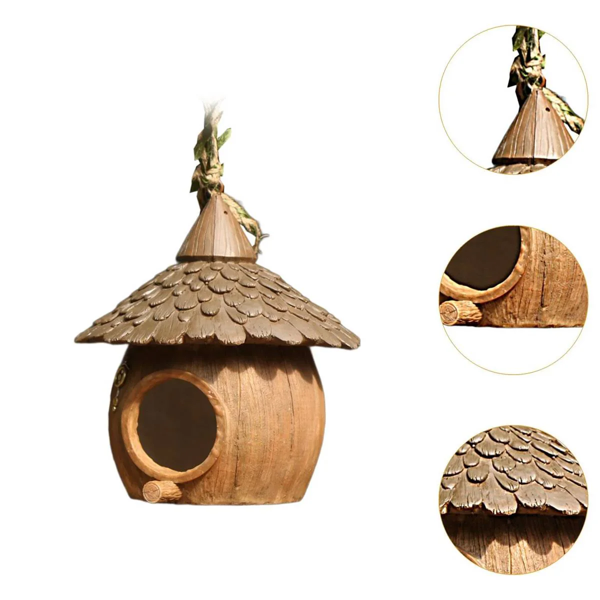 Hanging Bird House Resin Garden Bird Nest - Image 8