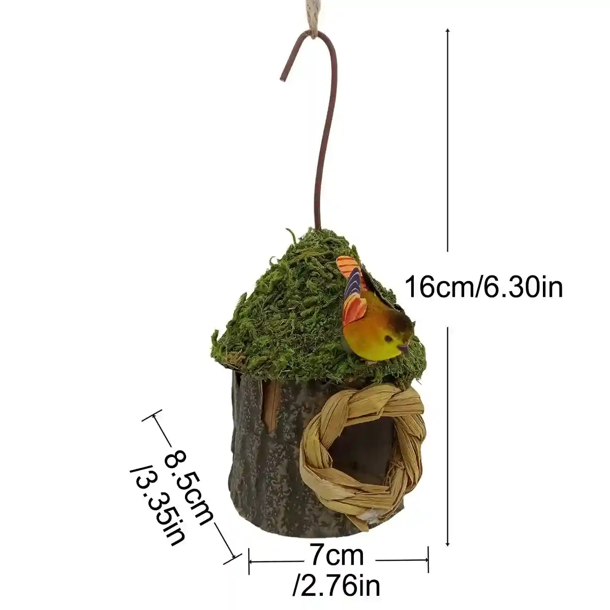 Whimsical Garden Decor with Hanging Birdhouse in Mushroom Style - Image 4