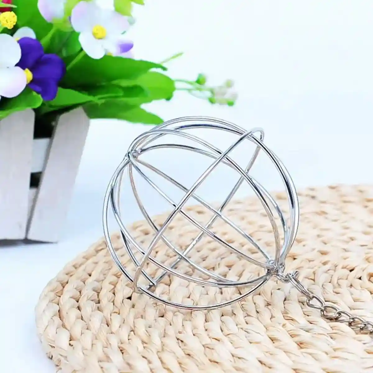 Hanging Grass Ball for Small Pets Stainless Steel Hay Feeder for Rabbits & Guinea Pigs - Image 12