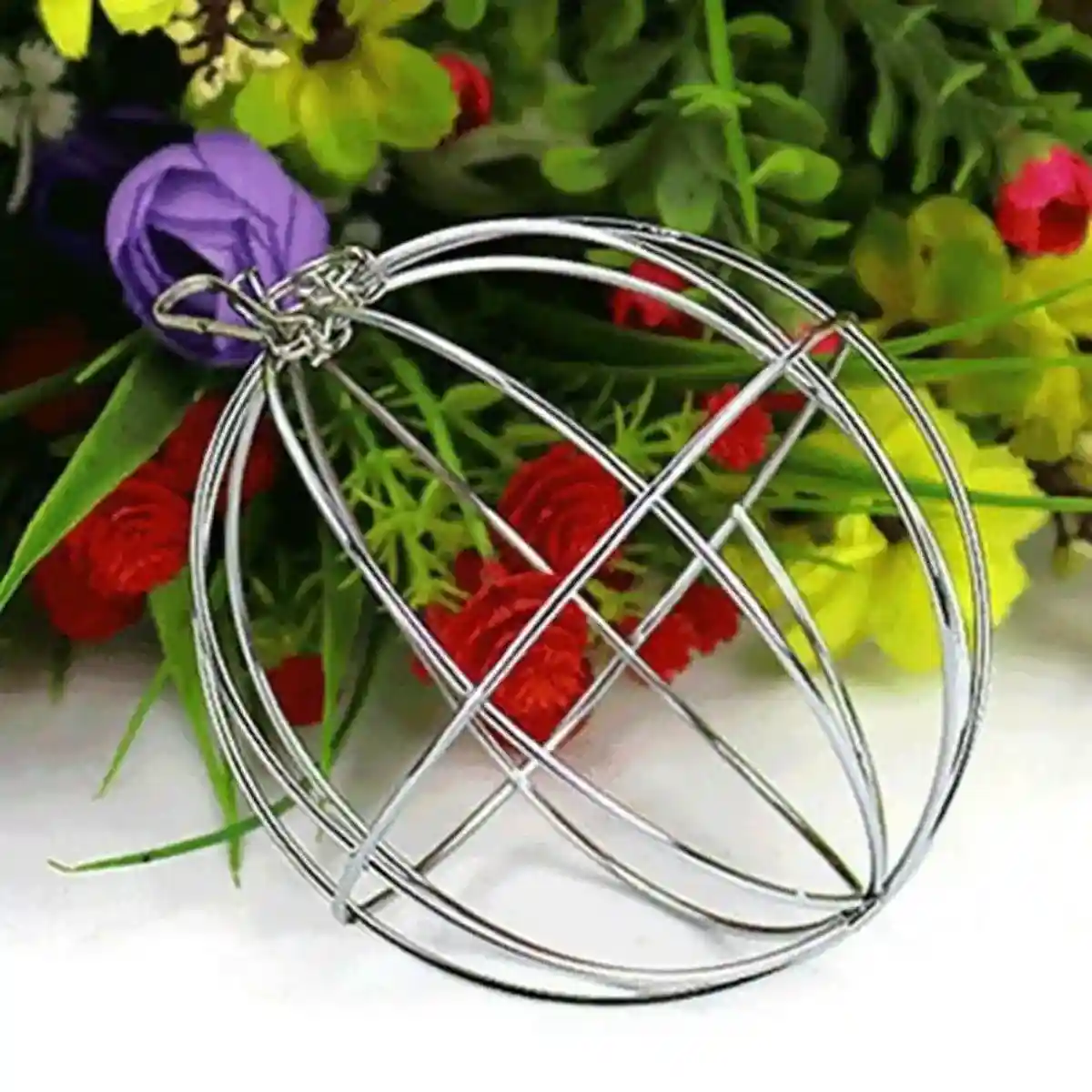 Hanging Grass Ball for Small Pets Stainless Steel Hay Feeder for Rabbits & Guinea Pigs - Image 4