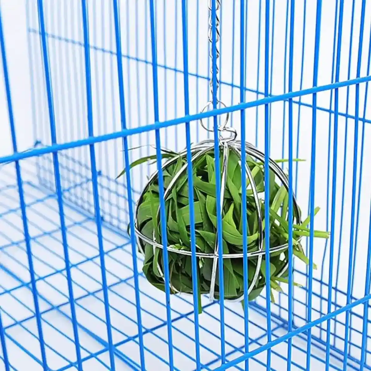 Hanging Grass Ball for Small Pets Stainless Steel Hay Feeder for Rabbits & Guinea Pigs - Image 5