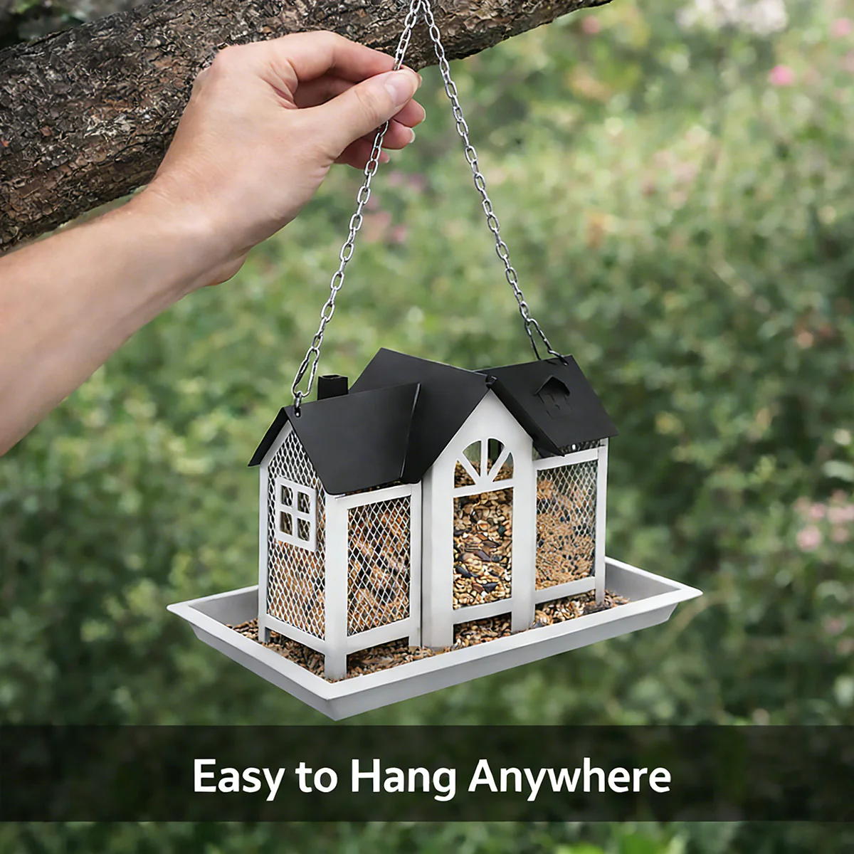 Hanging Metal Bird Feeder House Outdoor - Image 14