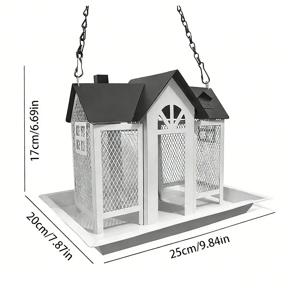 Hanging Metal Bird Feeder House Outdoor - Image 4