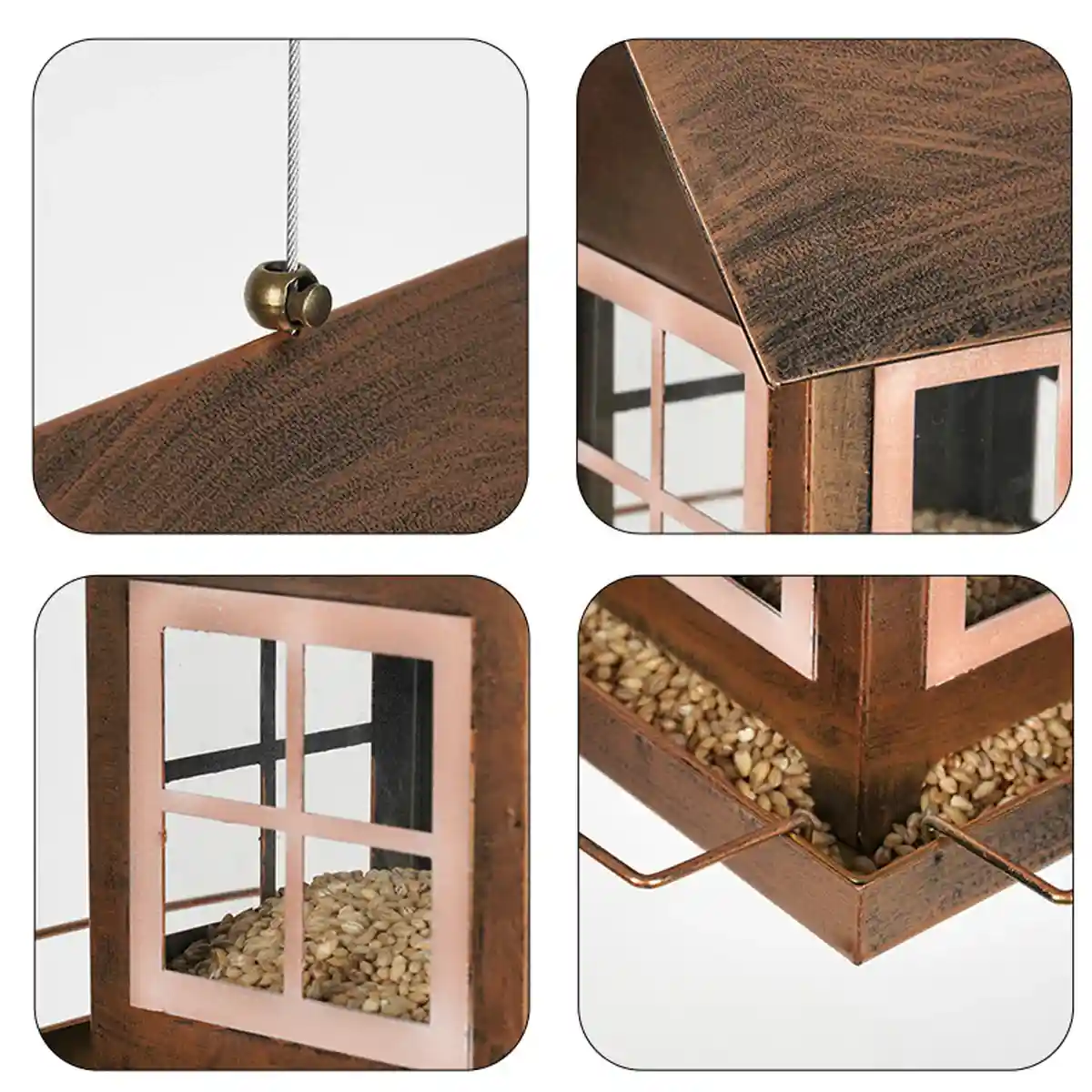 Hanging Metal Bird Feeder – Weatherproof Outdoor Bird Seed Feeder - Image 11