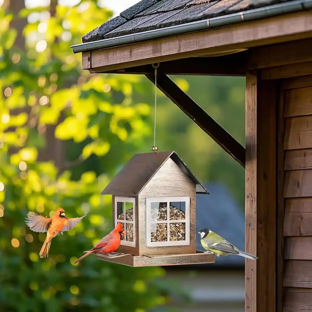 Hanging Metal Bird Feeder – Weatherproof Outdoor Bird Seed Feeder - Image 8