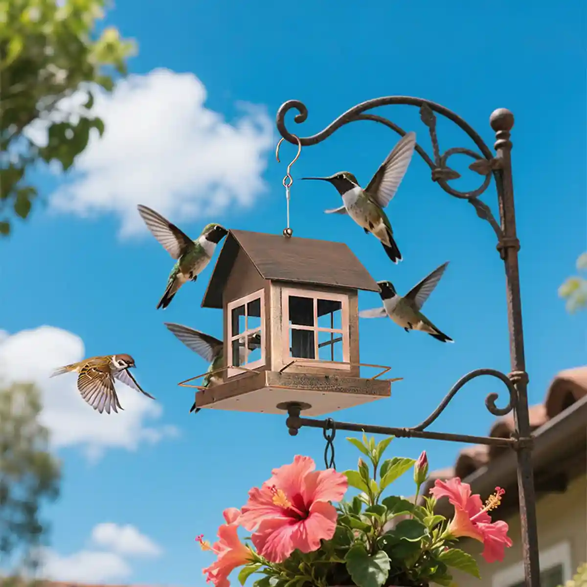 Hanging Metal Bird Feeder – Weatherproof Outdoor Bird Seed Feeder - Image 9