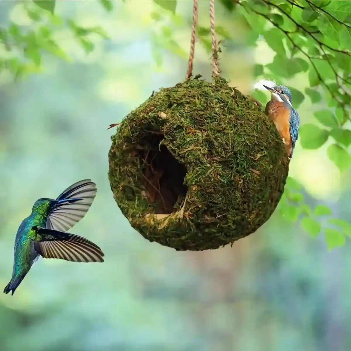 Eco-Friendly Hanging Moss House For Birds & Reptiles - Image 3