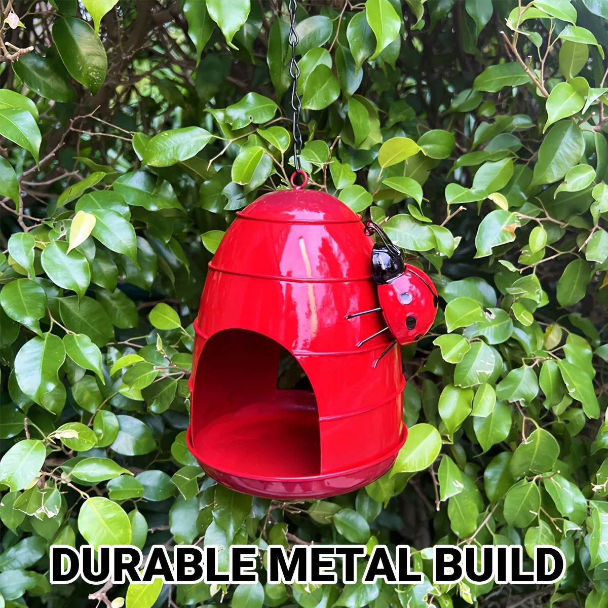 Hanging Outdoor Bird Feeder With Ladybug Design - Image 6