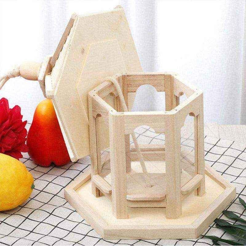 Hexagonal Hanging Outdoor Garden Decor Wooden Bird Feeder - Image 14
