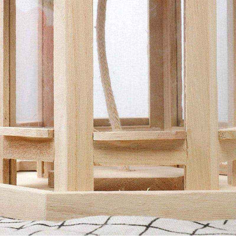 Hexagonal Hanging Outdoor Garden Decor Wooden Bird Feeder - Image 9