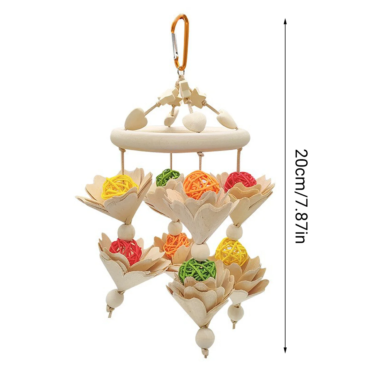 Hanging Wooden Parrot Chew Toy - Image 3