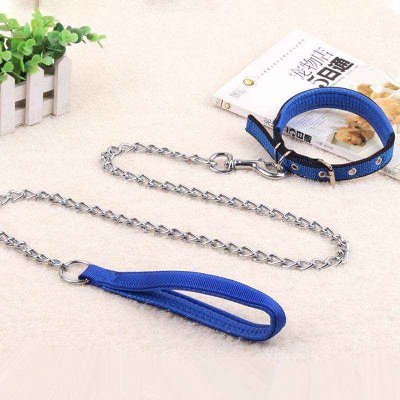 120cm Metal Chain Dog Leash With Padded Handle 3 Colours - Image 7