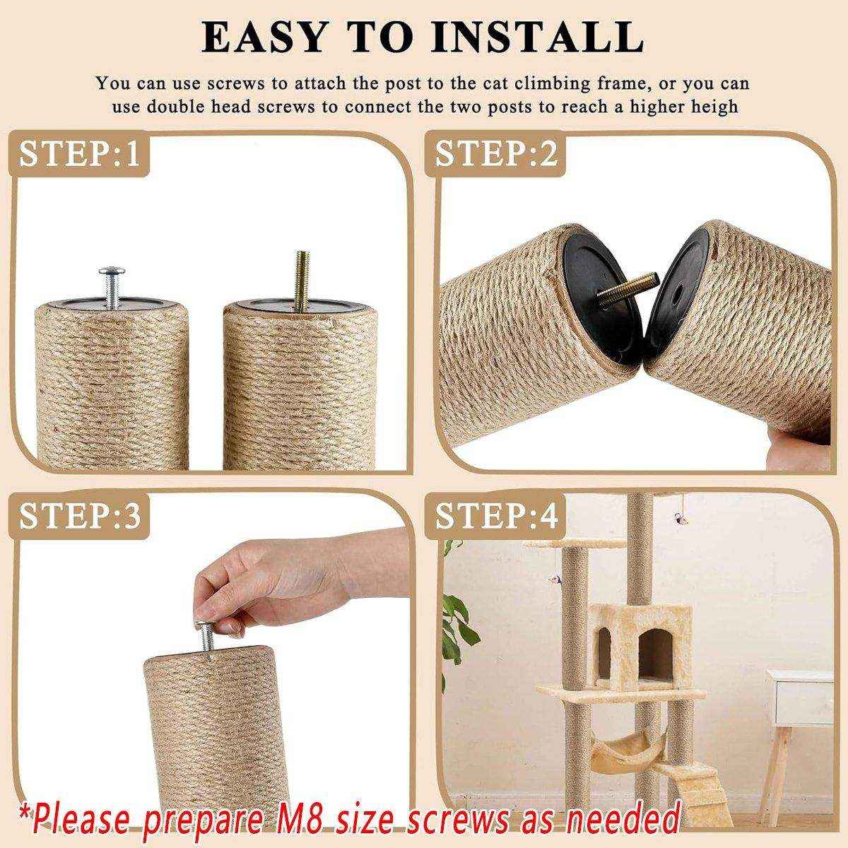 Hemp Rope Pillar Cat Climbing Frame Pillar Jute Sisal Replacement - Image 8