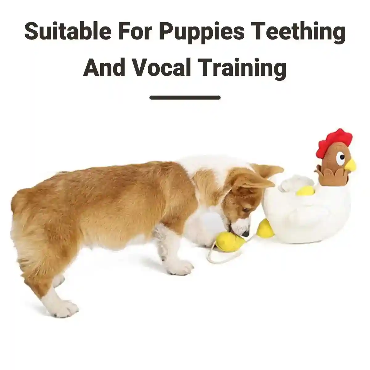 Hen Laying Eggs Dog Toy Plush Squeaky Treat Puzzle for Small Dogs - Image 10