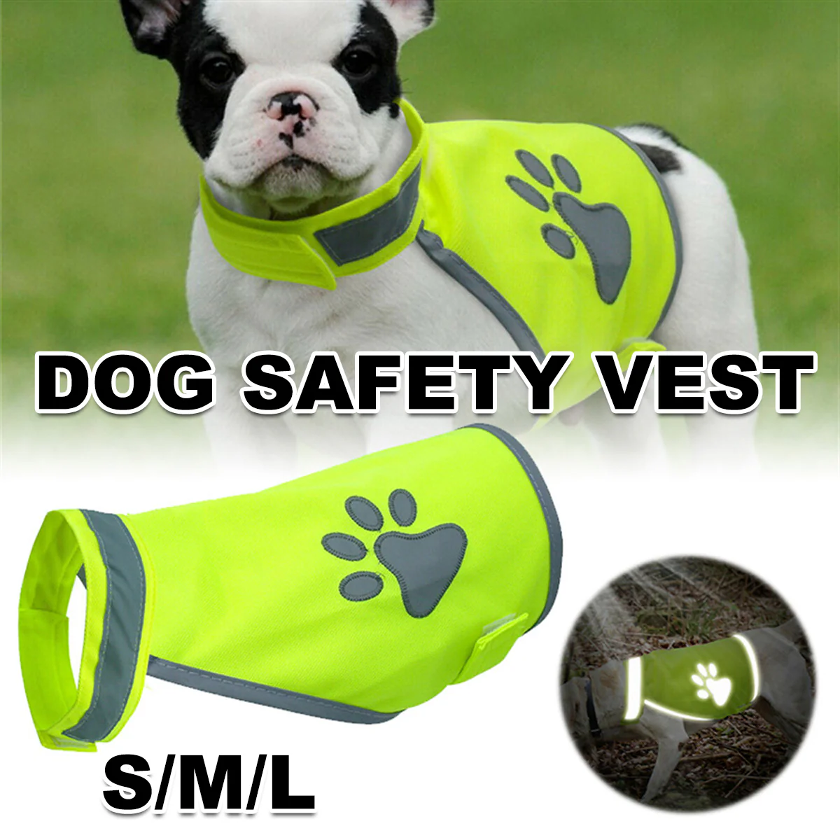 High-Visibility Dog Safety Vest Reflective Fluorescent Green