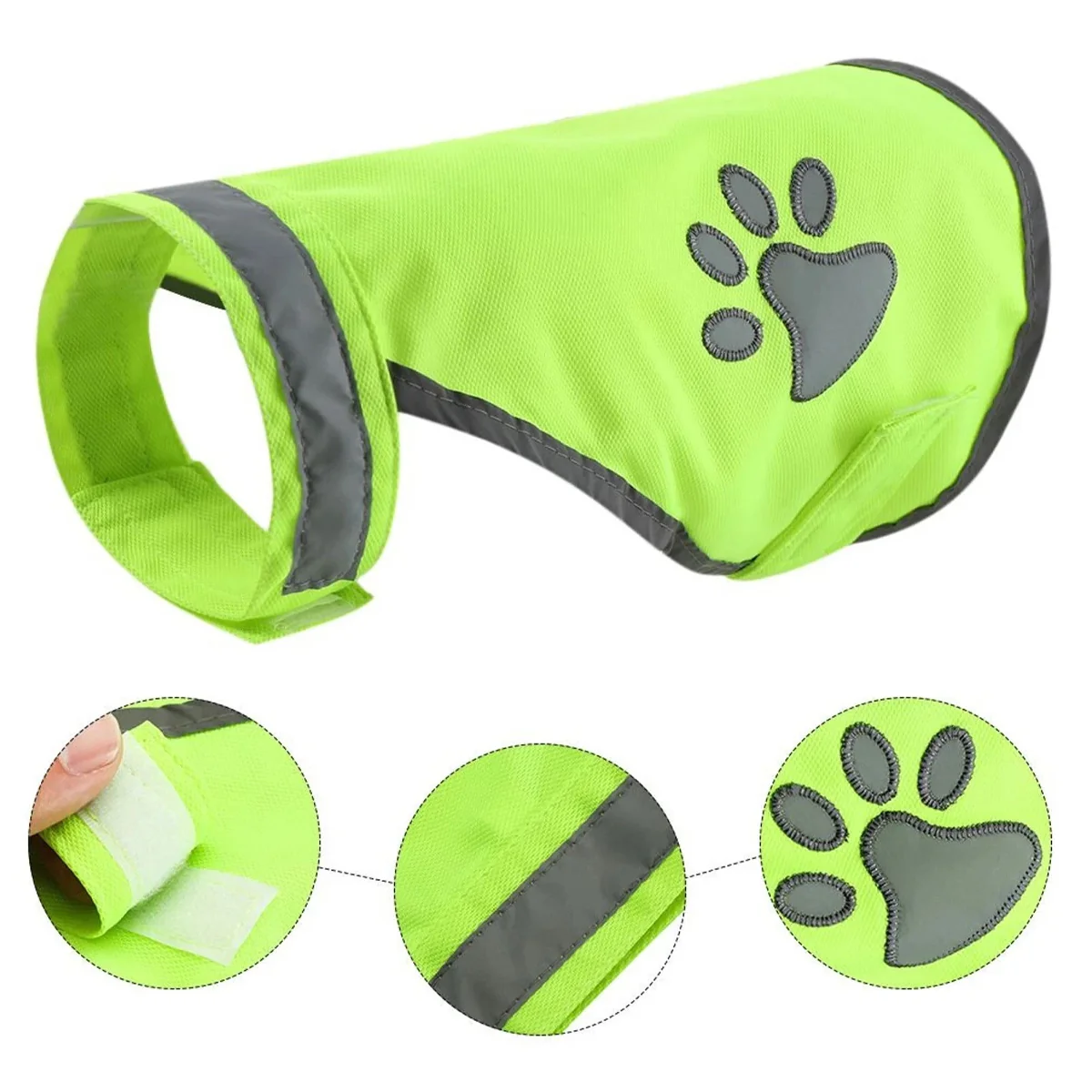 High-Visibility Dog Safety Vest Reflective Fluorescent Green - Image 9