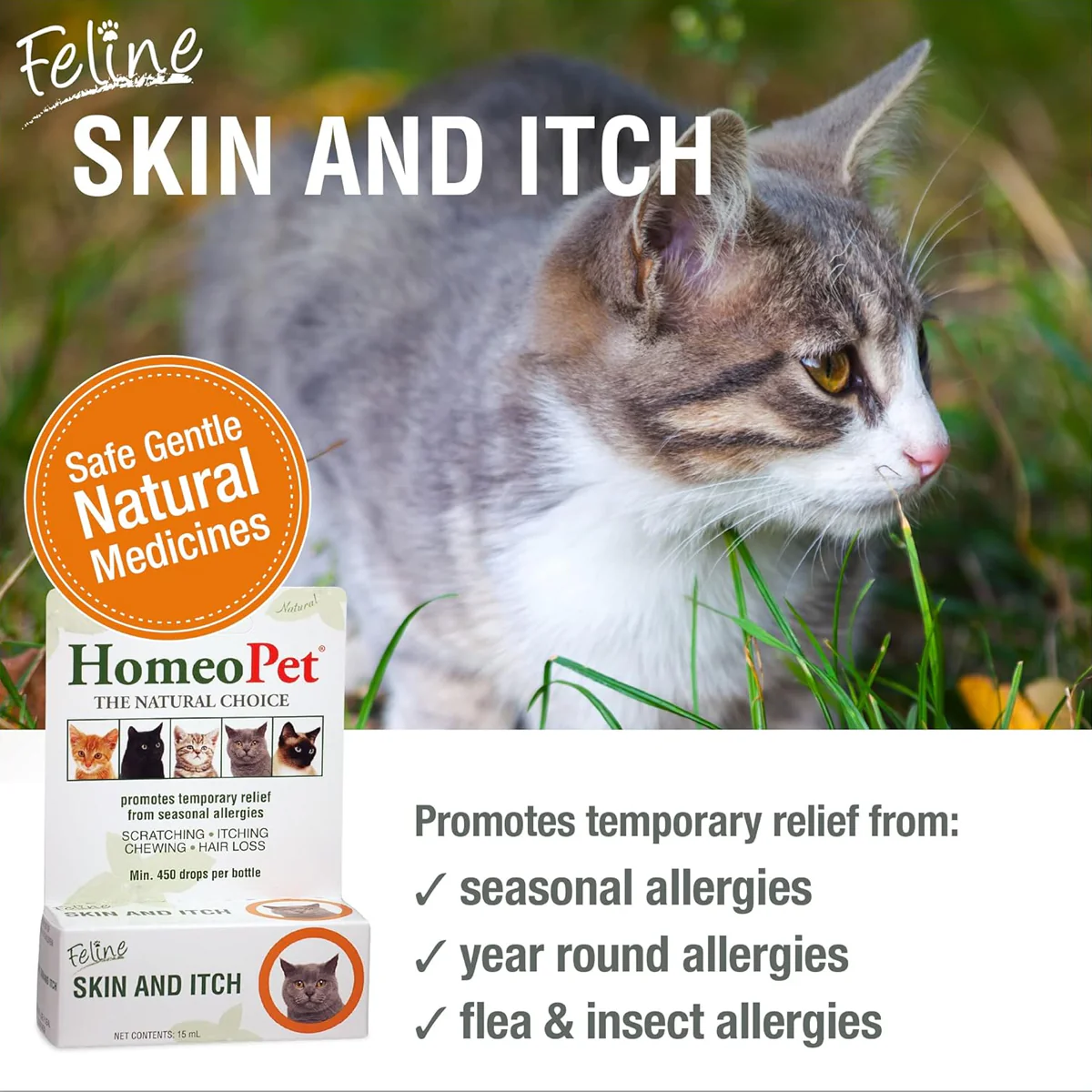 HOMEOPET CAT SKIN & ITCH 
15ML - Image 2