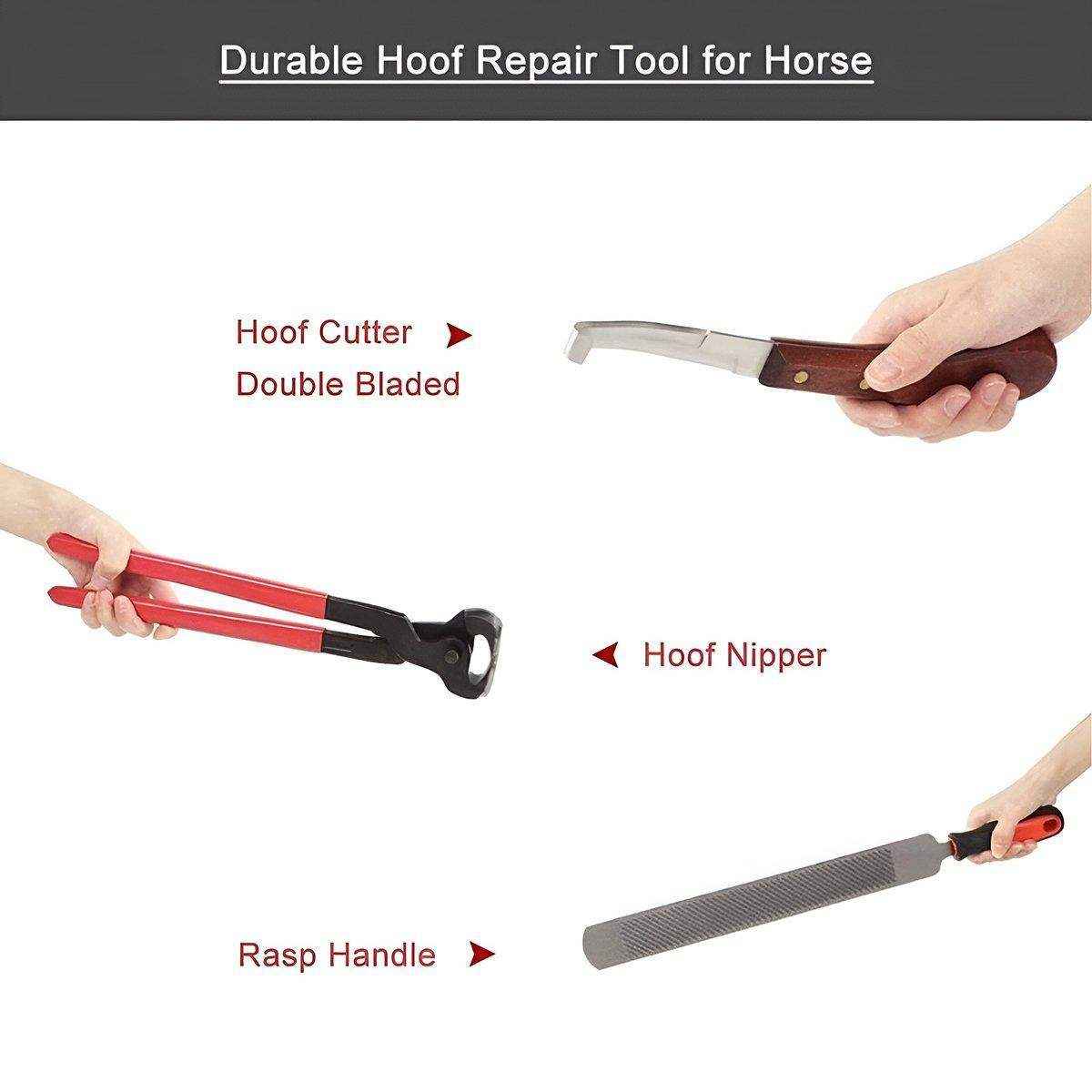 14 Inch Shoe Repair Tool Set Pliers File Knife Horseshoe Shear Hoof Trimming Plate - Image 10