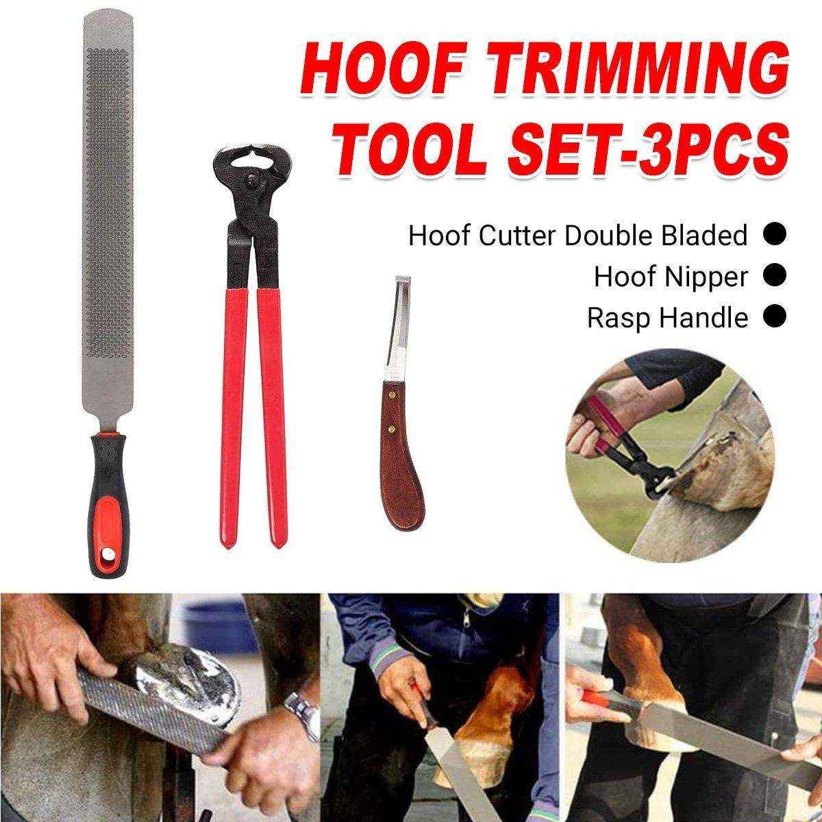 14 Inch Shoe Repair Tool Set Pliers File Knife Horseshoe Shear Hoof Trimming Plate - Image 2