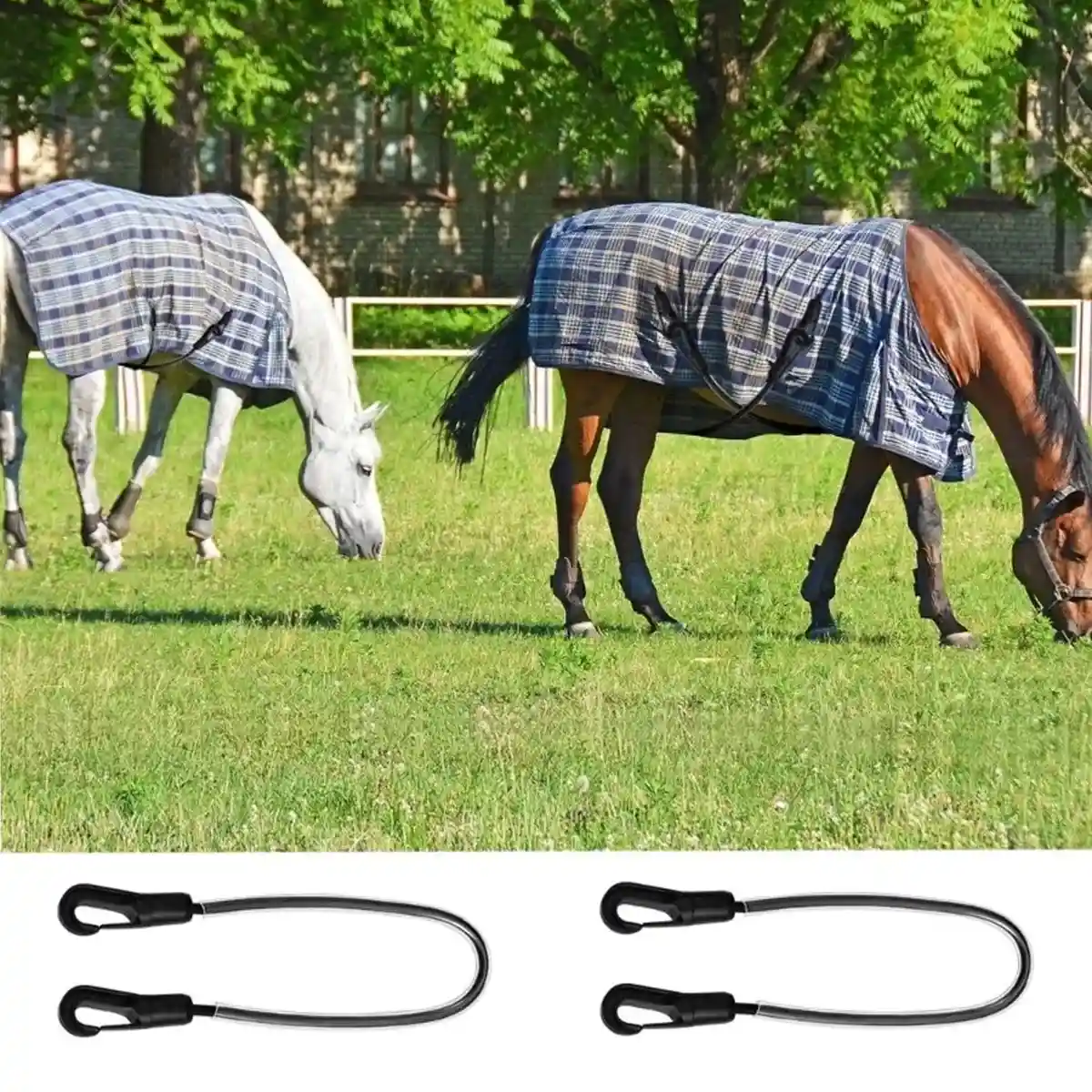 Horse Blanket Straps Elastic Double Clip Set With Storage Bag - Image 8