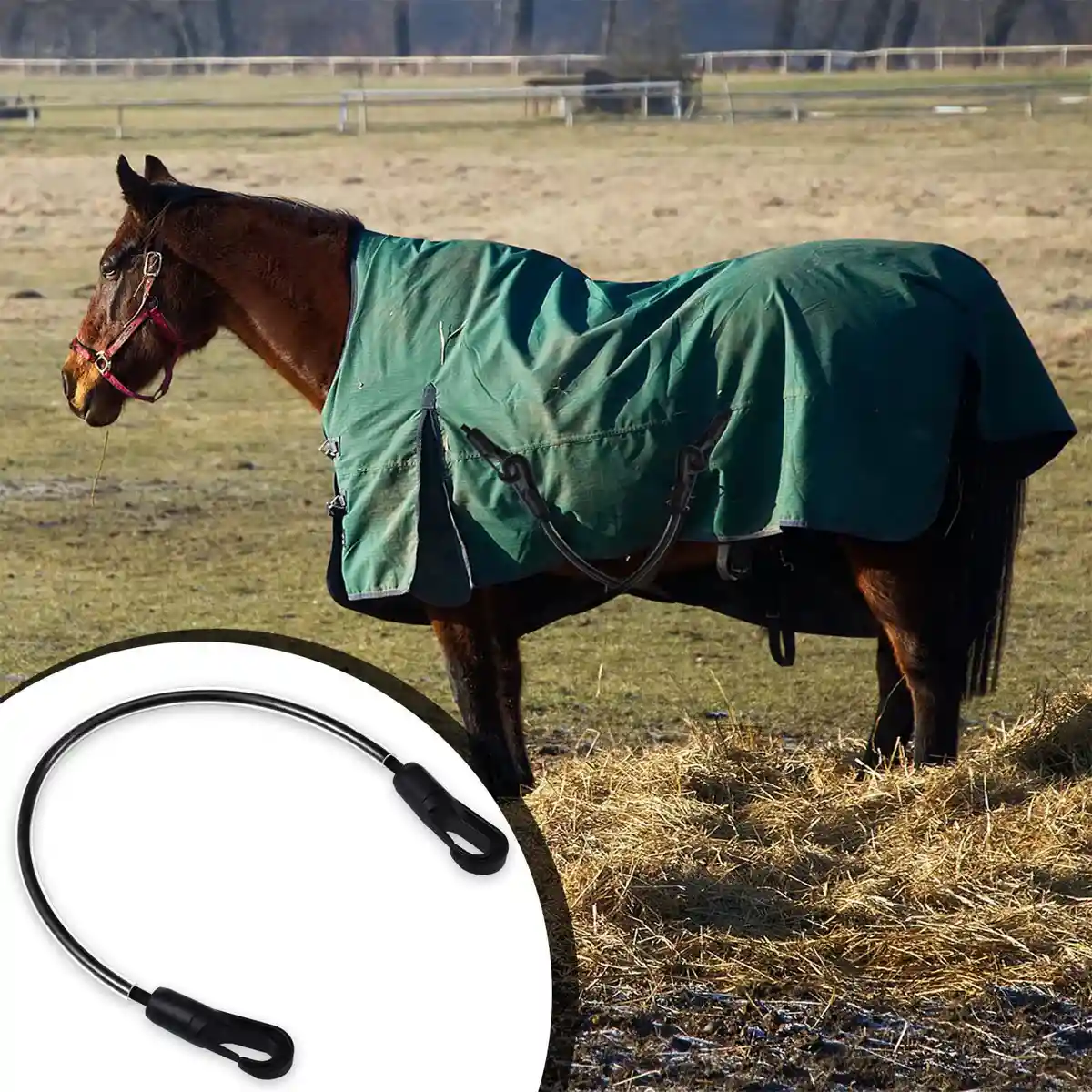 Horse Blanket Straps Elastic Double Clip Set With Storage Bag - Image 9
