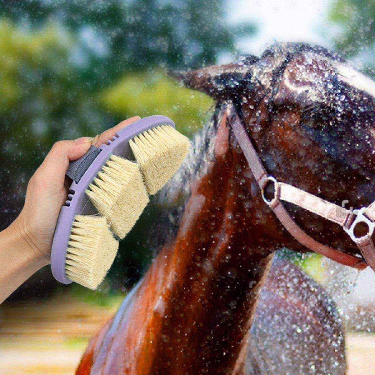 Oval Bendable Horse Grooming Brush for Cleaning Shedding Massage Care Supplies - Image 10