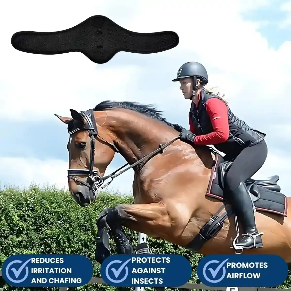 Adjustable Mesh Horse Neck Protection Belt Anti-Chafing Guard for Riding - Image 9