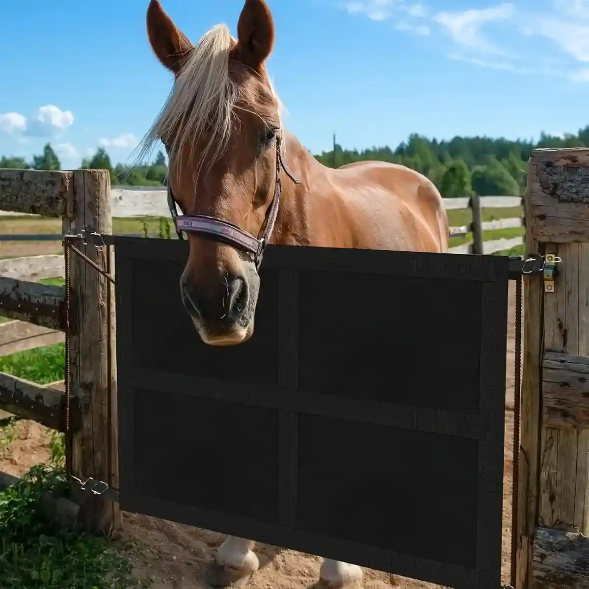 Heavy Duty Horse Stall Guard Fence with Adjustable Straps - Image 12
